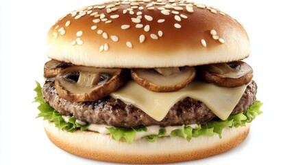 hamburger on black background