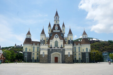 Beautiful castle of Vinpearl Land or VinWonders theme park. Nha Trang, Vietnam.