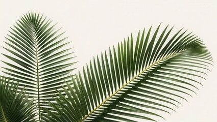 Obraz premium Lush palm fronds against white