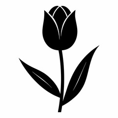 Tulip Touch black silhouette vector