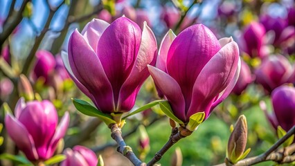 Obraz premium Beautiful purple spring crocus flowers blossom in the garden, a colorful floral bloom of nature's beauty
