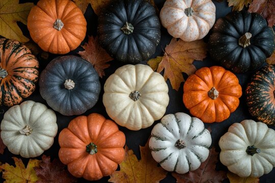 Pumpkins and Leaves
