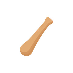 Wooden pestle. Kitchen tool vector illustration.