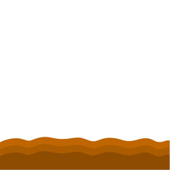 Flat Style Brown Soil Layer