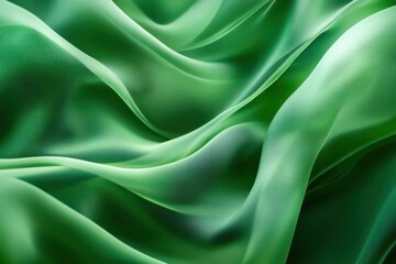 Obraz premium A close up view of flowing green fabric with soft curves and a gentle wave like appearance overall