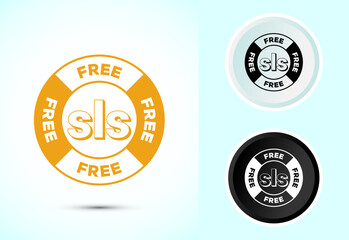 SLS free icon design illustration, SLS and SLES free label badge for web, Color black and white