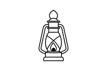 Line art drawing of a camping lantern.eps