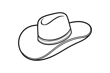 Line art drawing of a cowboy hat.eps