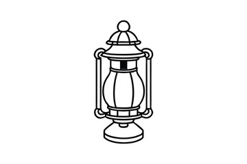 Line art drawing of a Victorian gas lantern.eps