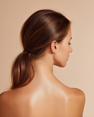 Beautiful Young Woman with Clean Fresh Skin. Facial treatment. Cosmetology, beauty, and spa. A nice and attractive girl with a pleasant smile.