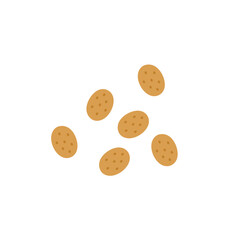 Pet dry food illustration. Pet shop cat product. Flat cartoon snack for animal.