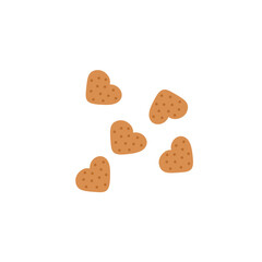 Pet dry food illustration. Pet shop cat product. Flat cartoon snack for animal.