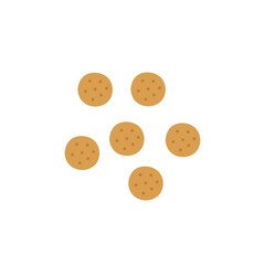 Pet dry food illustration. Pet shop cat product. Flat cartoon snack for animal.