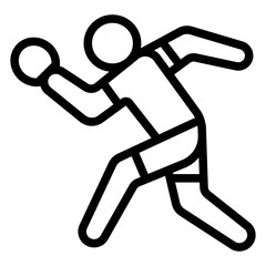 Player with racket deflect shot line icon, tennis sport concept. Vector graphics. Sportsman and defence sign on white background, style mobile or design.