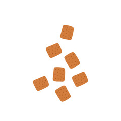 Pet dry food illustration. Pet shop cat product. Flat cartoon snack for animal.