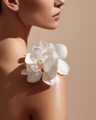 Beautiful Young Woman with Clean Fresh Skin. Facial treatment. Cosmetology, beauty, and spa. A nice and attractive girl with a pleasant smile.