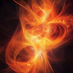 Obraz premium abstract art featuring radiant fractals interlaced with digital echo effects isolated on a minimalistic background , complex fractal shapes emitting repetitive digital echoes and soft glow