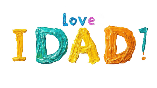 I love dad happy fathers day colorful paint lettering card best dad ever greeting card fathers day gift idea - Powered by Adobe