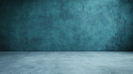 Minimalist studio backdrop featuring a textured aquamarine wall and floor creating a clean, adaptable design element.