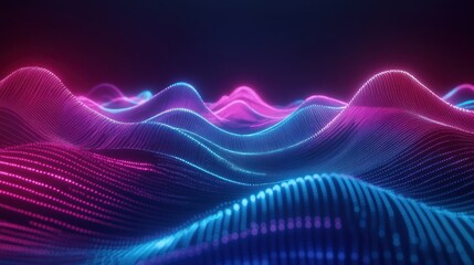Vibrant Wavelengths: An Abstract Landscape of Digital Sound Waves
