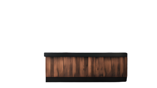 Modern professional office workspace with laptop, notepad, coffee, pen, and green plant