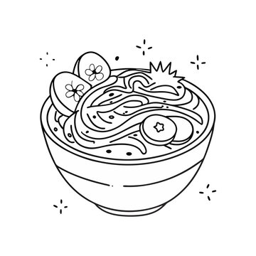 black and white smoothie bowl clip art preview