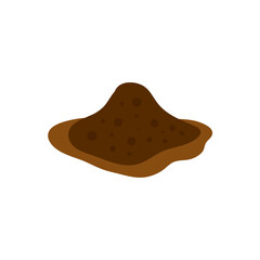 Pile of earth. Design element for garden and vegetable garden, agriculture, farm. Vector illustration.