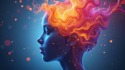 medical concept, double exposure, women's depression, Mental Health Awareness, mental, medicine, stress, copy space,	