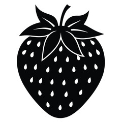 Strawberry Silhouette Vector Illustration