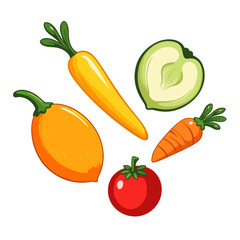 Colorful vegetables on no background - no background  