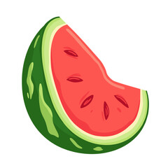 Obraz premium Watermelon slice with no background, vibrant color, minimal style 