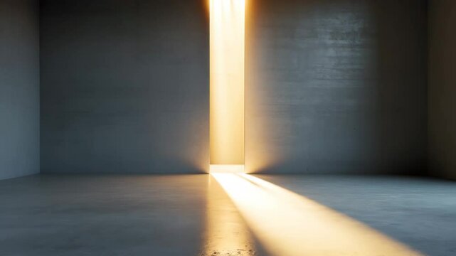 A basic concrete wall illuminated by a beam of light on the ground.