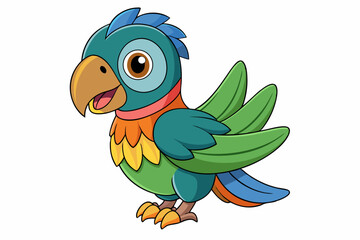 cartoon parrot on white background