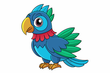 cartoon parrot on white background