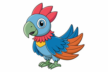 cartoon parrot on white background