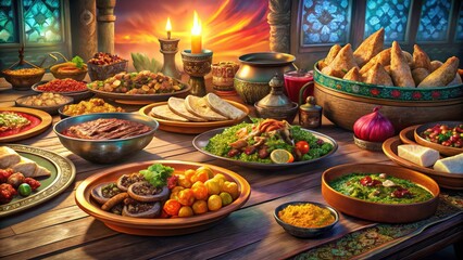 Fototapeta premium Delicious Middle Eastern & Turkish Food Photography: Recipes, Dishes & Cuisine