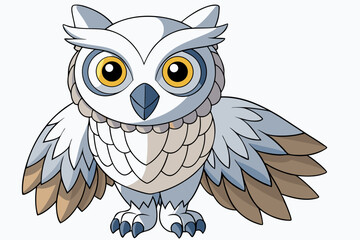owl on white background