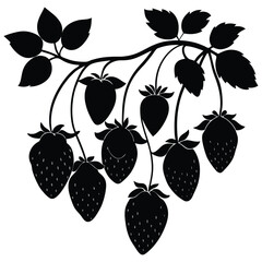 Strawberry Silhouette Vector Illustration