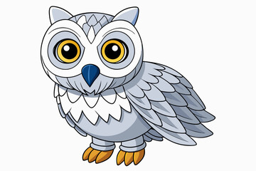 owl on white background