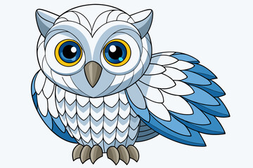 owl on white background
