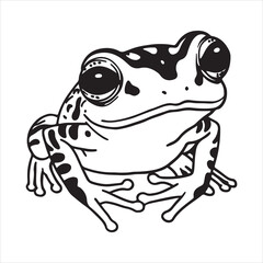 Vector Tree Frog Icon for Jungle Animals and Amphibian Life Designs