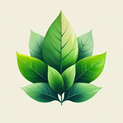 Naklejka premium Leafy green illustration showcasing various shades and textures of leaves in a natural design