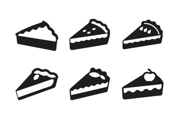 apple pie slice vector art silhouette