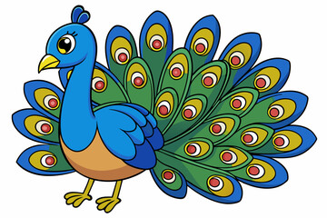 vector illustration of a peacock