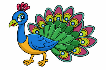 vector illustration of a peacock
