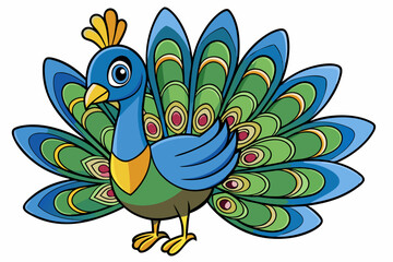 vector illustration of a peacock
