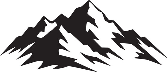 Fototapeta premium Black Silhouette Mountain Peaks Illustration