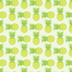 Pineapple Tropicana Seamless Vector Pattern Design