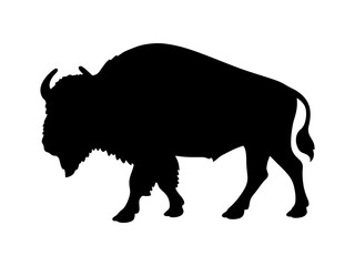 American bison silhouette vector flat illustration design.