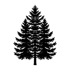 Pine tree silhouette vector illustration